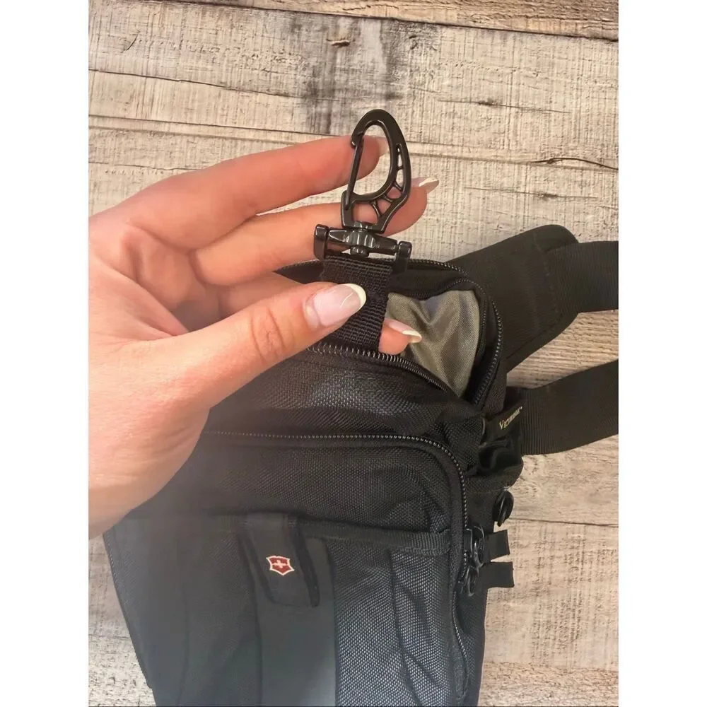 Victorinox Swiss Army Nylon Shoulder Bag Black Utility Outdoor Camping Fishing
